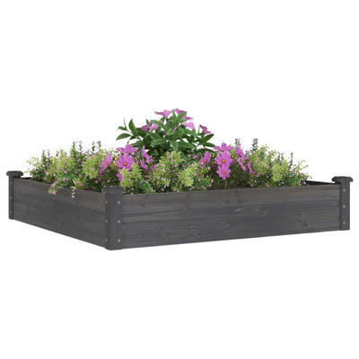 Garden Raised Bed with Liner Gray 47.2"x47.2"x9.8" Solid Wood Fir