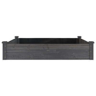 Garden Raised Bed with Liner Gray 47.2"x47.2"x9.8" Solid Wood Fir