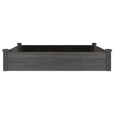 Garden Raised Bed with Liner Gray 47.2"x47.2"x9.8" Solid Wood Fir