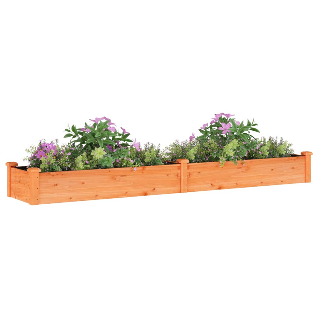 Garden Raised Bed with Liner Brown 94.5"x17.7"x9.8" Solid Wood Fir