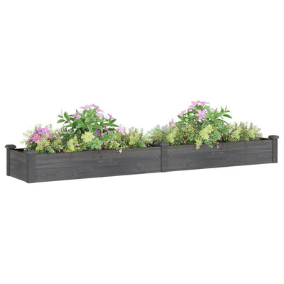 Garden Raised Bed with Liner Gray 94.5"x17.7"x9.8" Solid Wood Fir