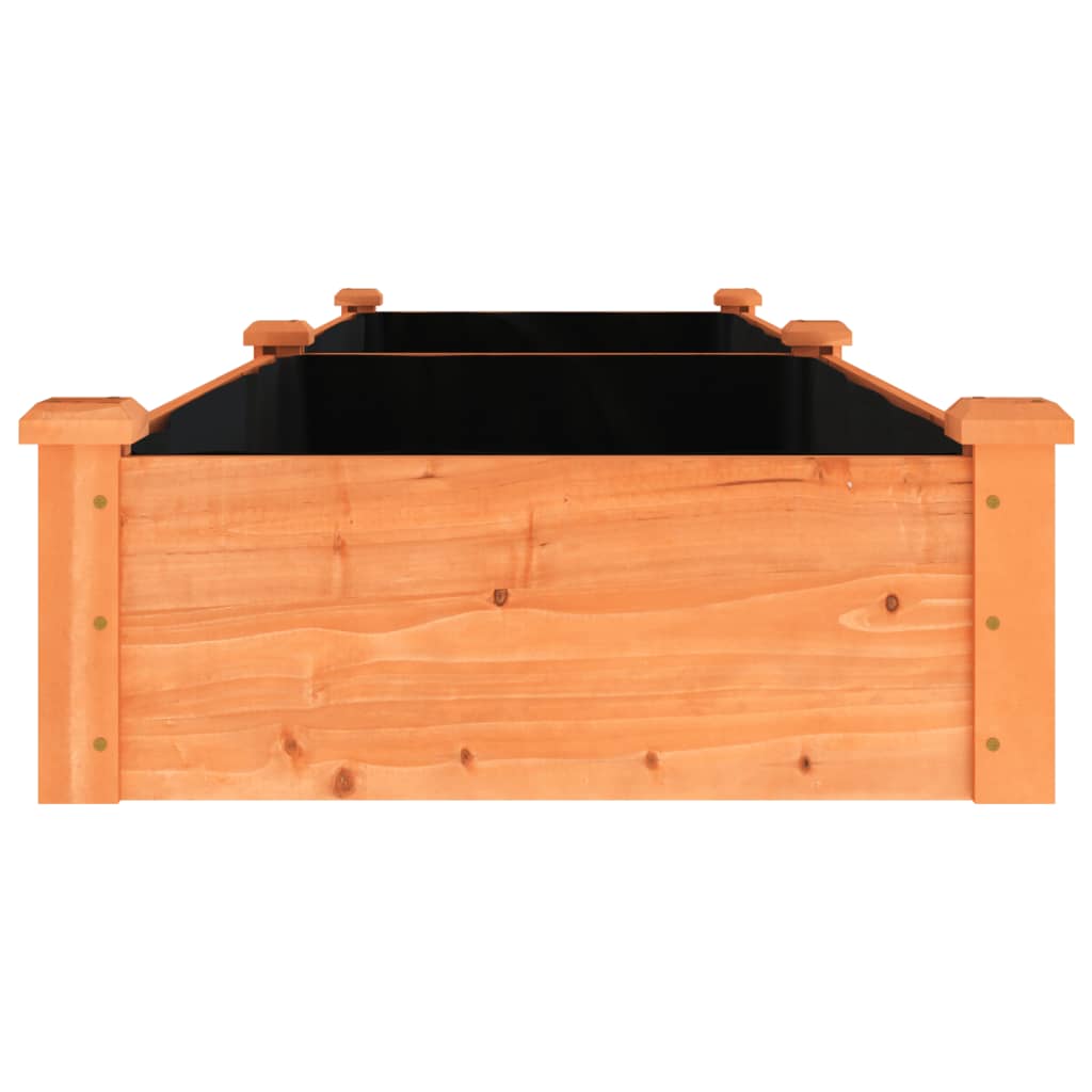 Garden Raised Bed with Liner Brown 94.5"x23.6"x9.8" Solid Wood Fir