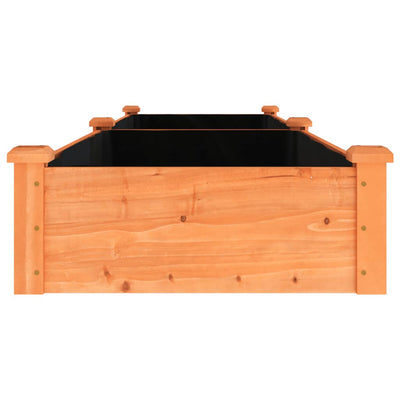 Garden Raised Bed with Liner Brown 94.5"x23.6"x9.8" Solid Wood Fir