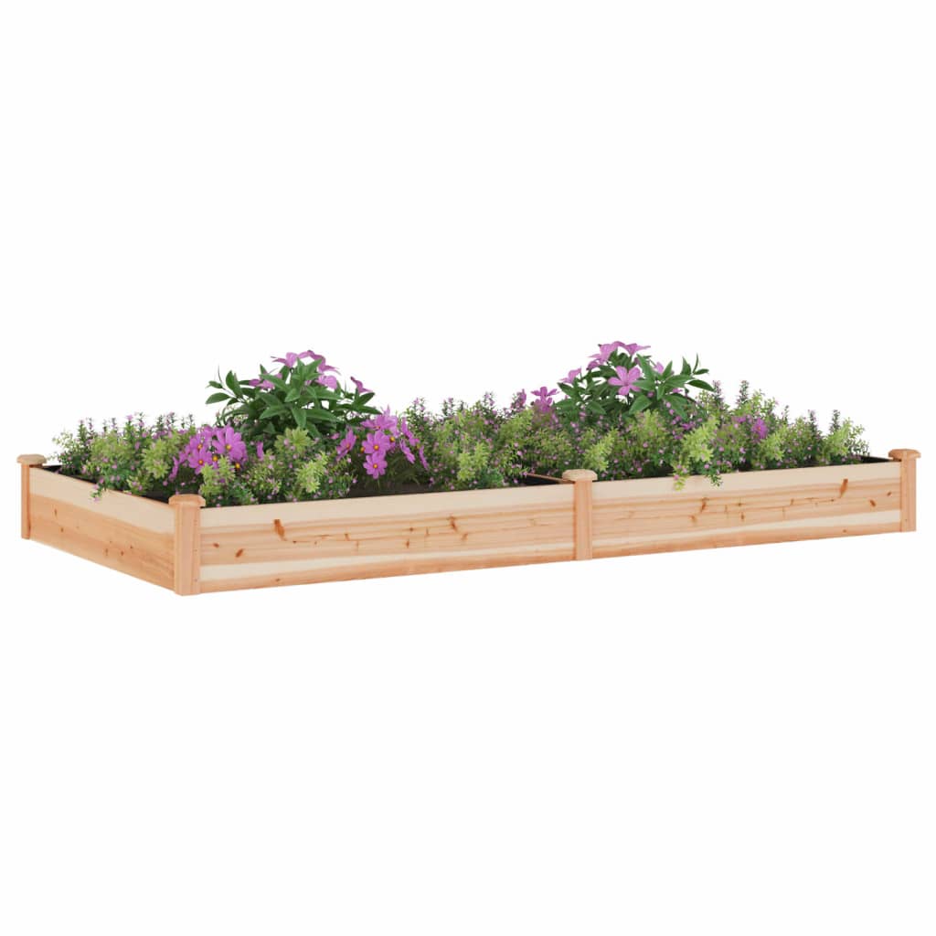 Garden Raised Bed with Liner 94.5"x47.2"x9.8" Solid Wood Fir