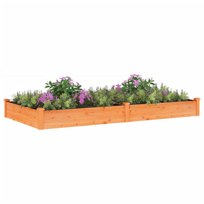 Garden Raised Bed with Liner Brown 94.5"x47.2"x9.8" Solid Wood Fir