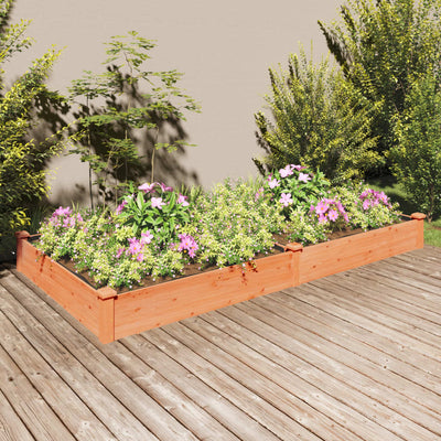 Garden Raised Bed with Liner Brown 94.5"x47.2"x9.8" Solid Wood Fir