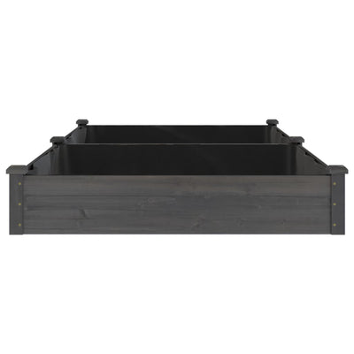 Garden Raised Bed with Liner Gray 94.5"x47.2"x9.8" Solid Wood Fir