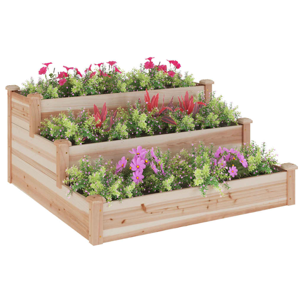 Garden Raised Bed 47.2"x47.2"x22" Solid Wood Fir