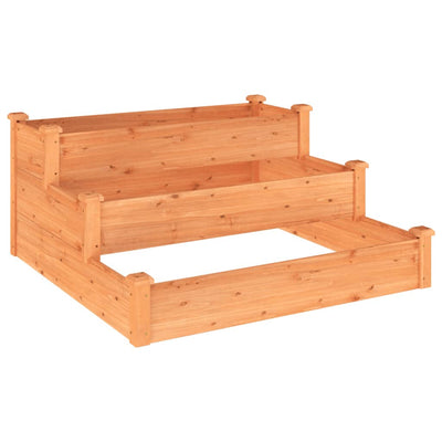 Garden Raised Bed Brown 47.2"x47.2"x22" Solid Wood Fir