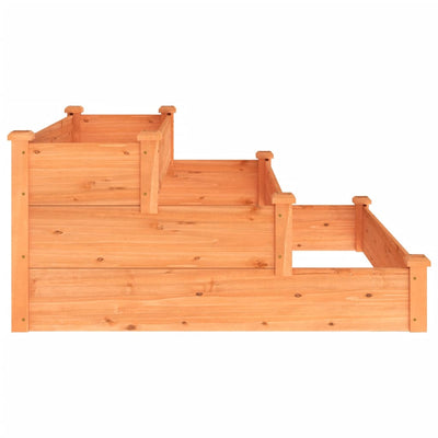 Garden Raised Bed Brown 47.2"x47.2"x22" Solid Wood Fir