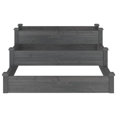 Garden Raised Bed Gray 47.2"x47.2"x22" Solid Wood Fir