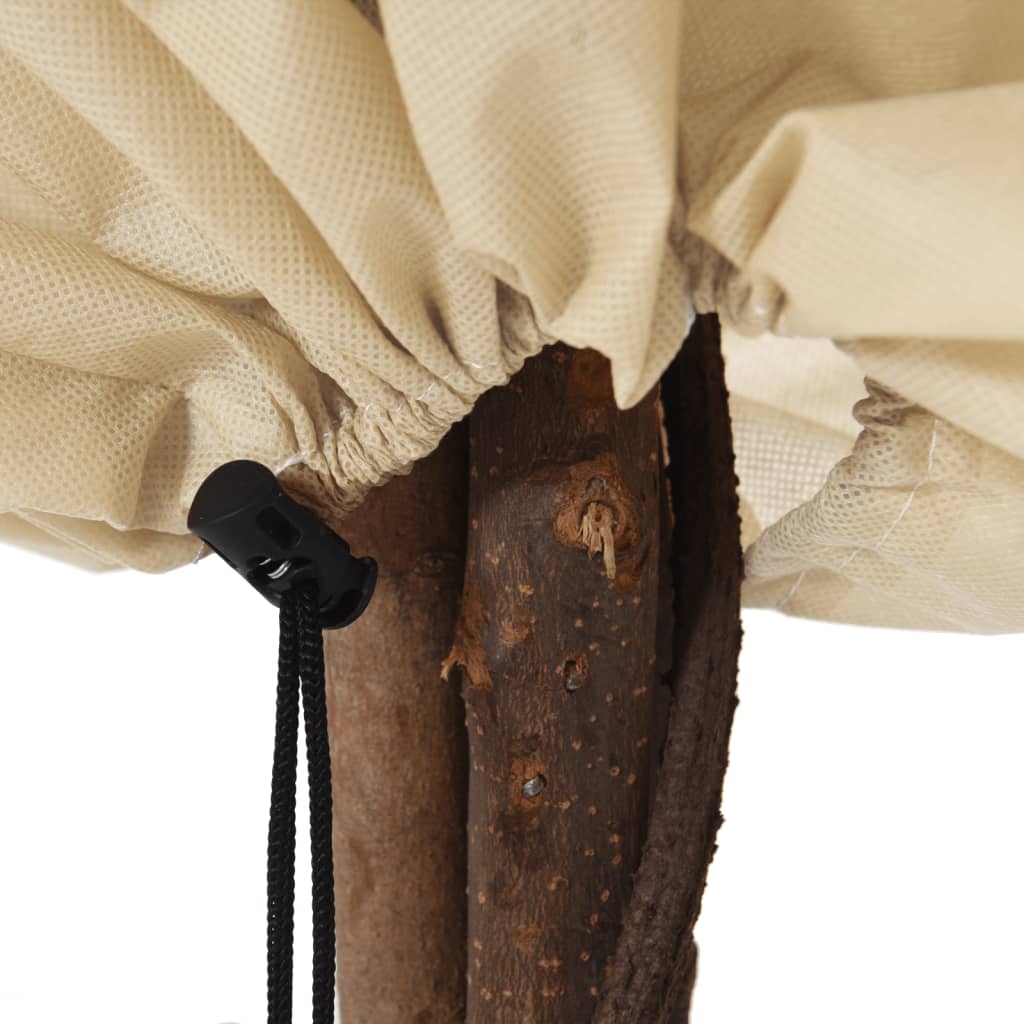 Plant Fleece Cover Set of 4 Beige 100% polypropylene