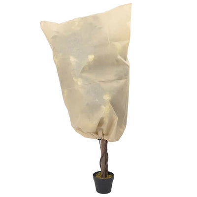 Plant Fleece Cover Set of 4 Beige