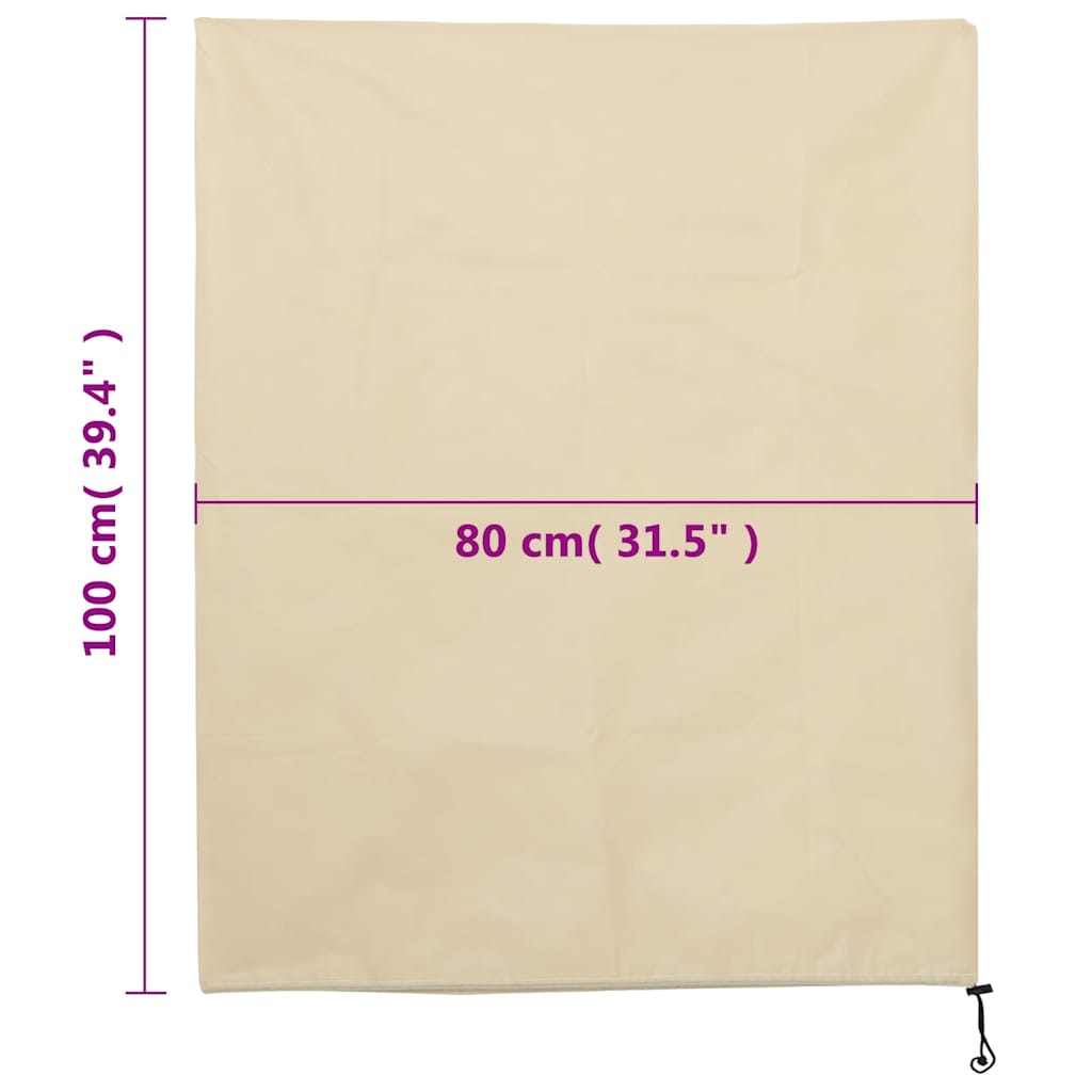 Plant Fleece Cover Set of 4 Beige
