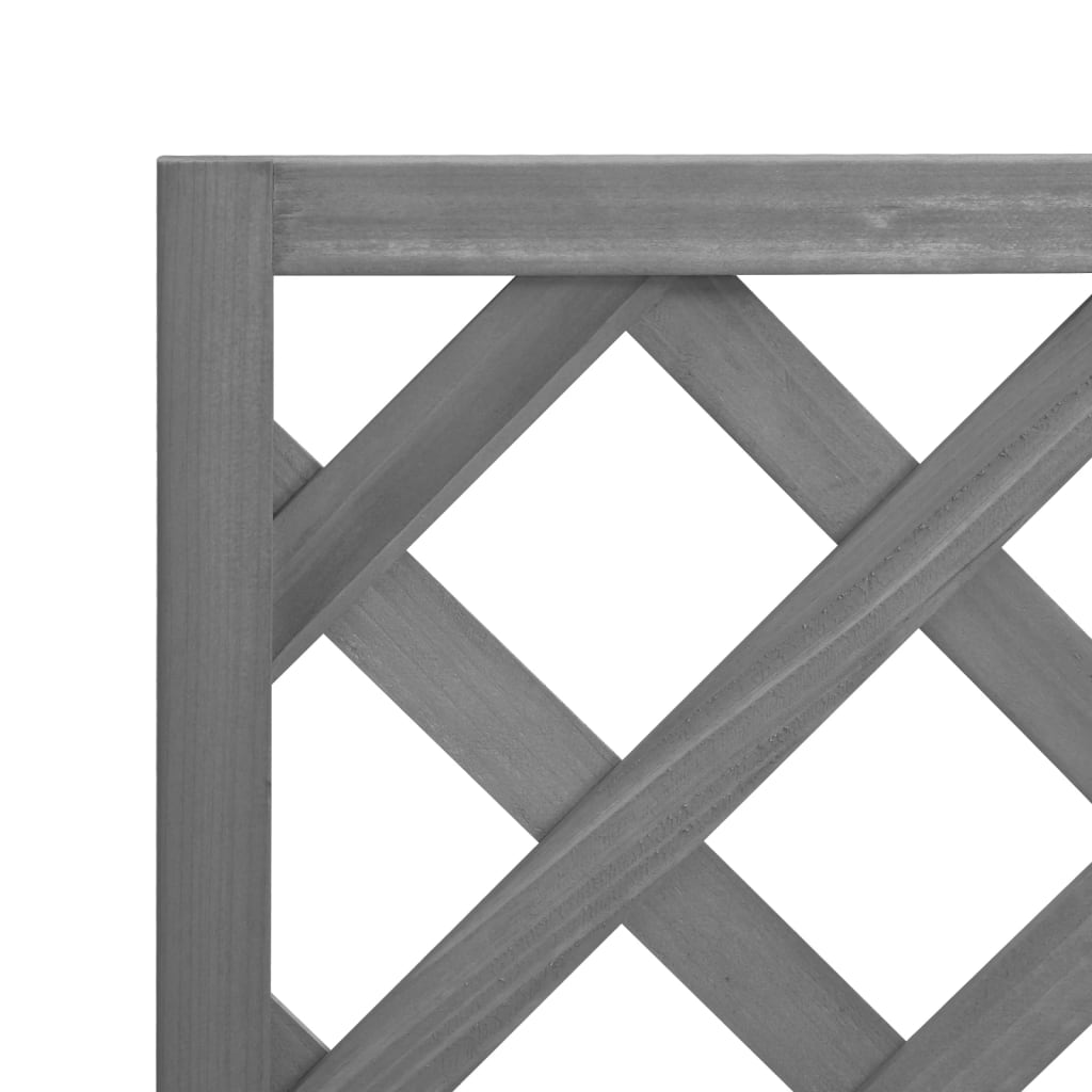 Planter with Trellis Gray Solid Wood Fir