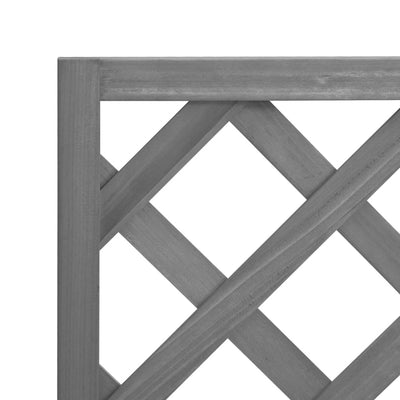 Planter with Trellis Gray Solid Wood Fir