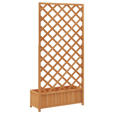 Planter with Trellis Brown Solid Wood Fir