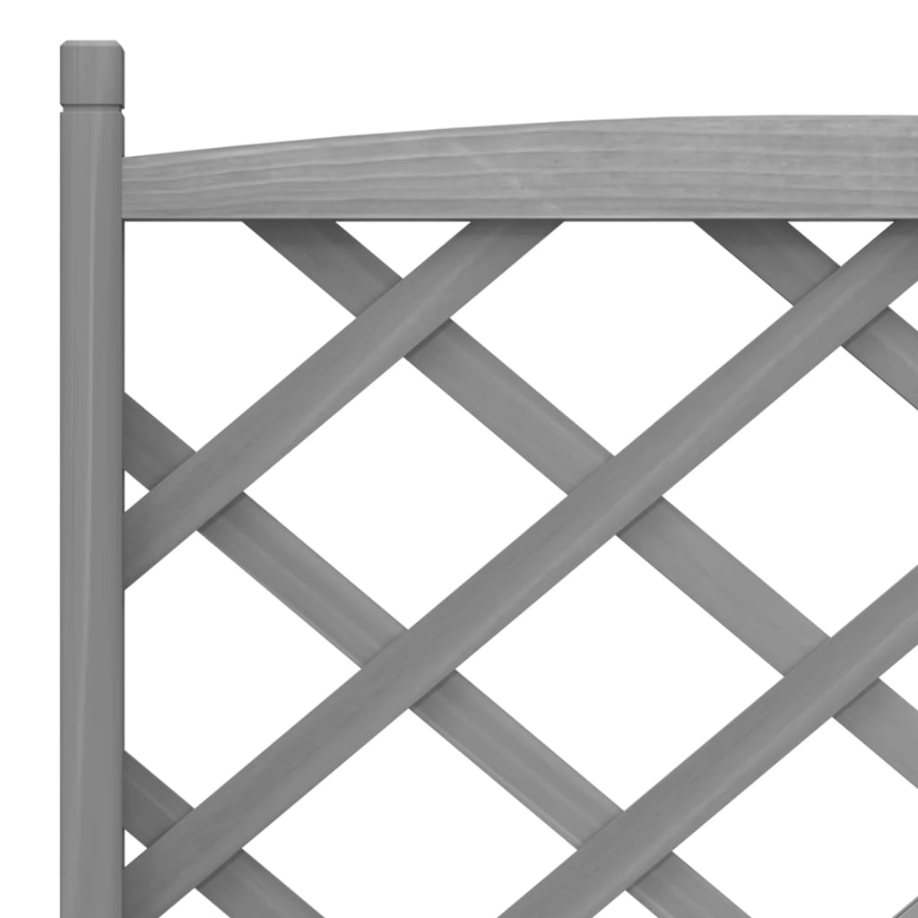 Planter with Trellis Gray Solid Wood Fir