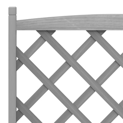 Planter with Trellis Gray Solid Wood Fir