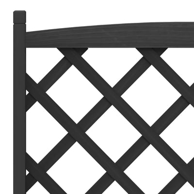 Planter with Trellis Black Solid Wood Fir