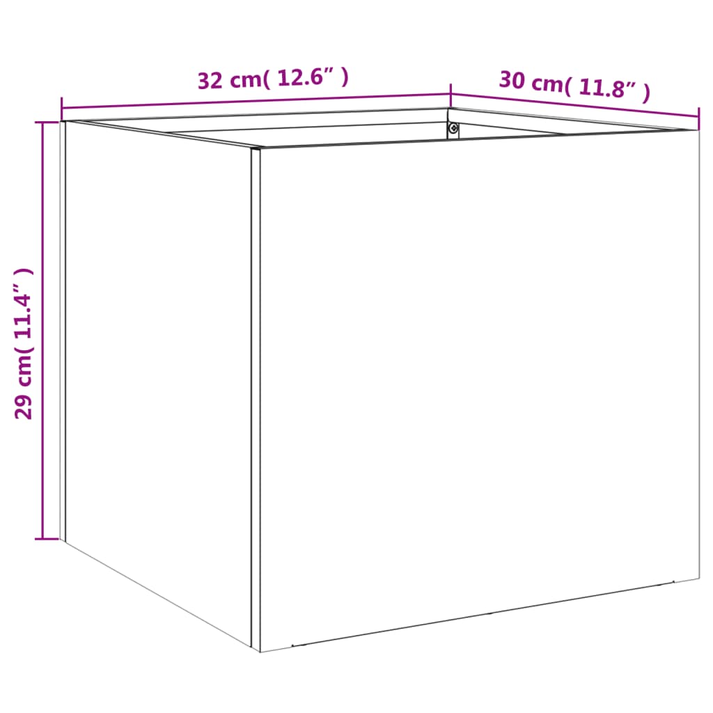 Planter Anthracite 12.6"x11.8"x11.4" Steel