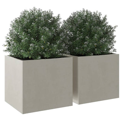 Planters 2 pcs Silver 12.6"x11.8"x11.4" Stainless Steel