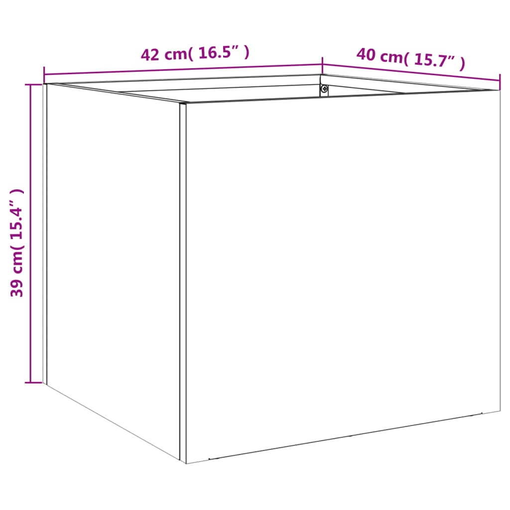 Planter Anthracite 16.5"x15.7"x15.4" Steel