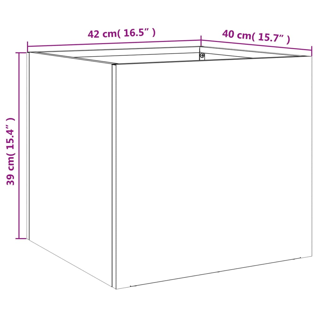 Planters 2 pcs Anthracite 16.5"x15.7"x15.4" Steel