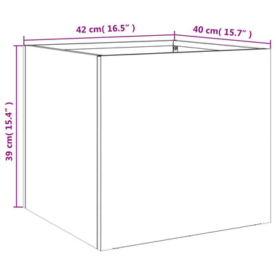 Planters 2 pcs Anthracite 16.5"x15.7"x15.4" Steel