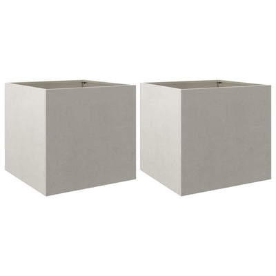 Planters 2 pcs Silver 16.5"x15.7"x15.4" Stainless Steel