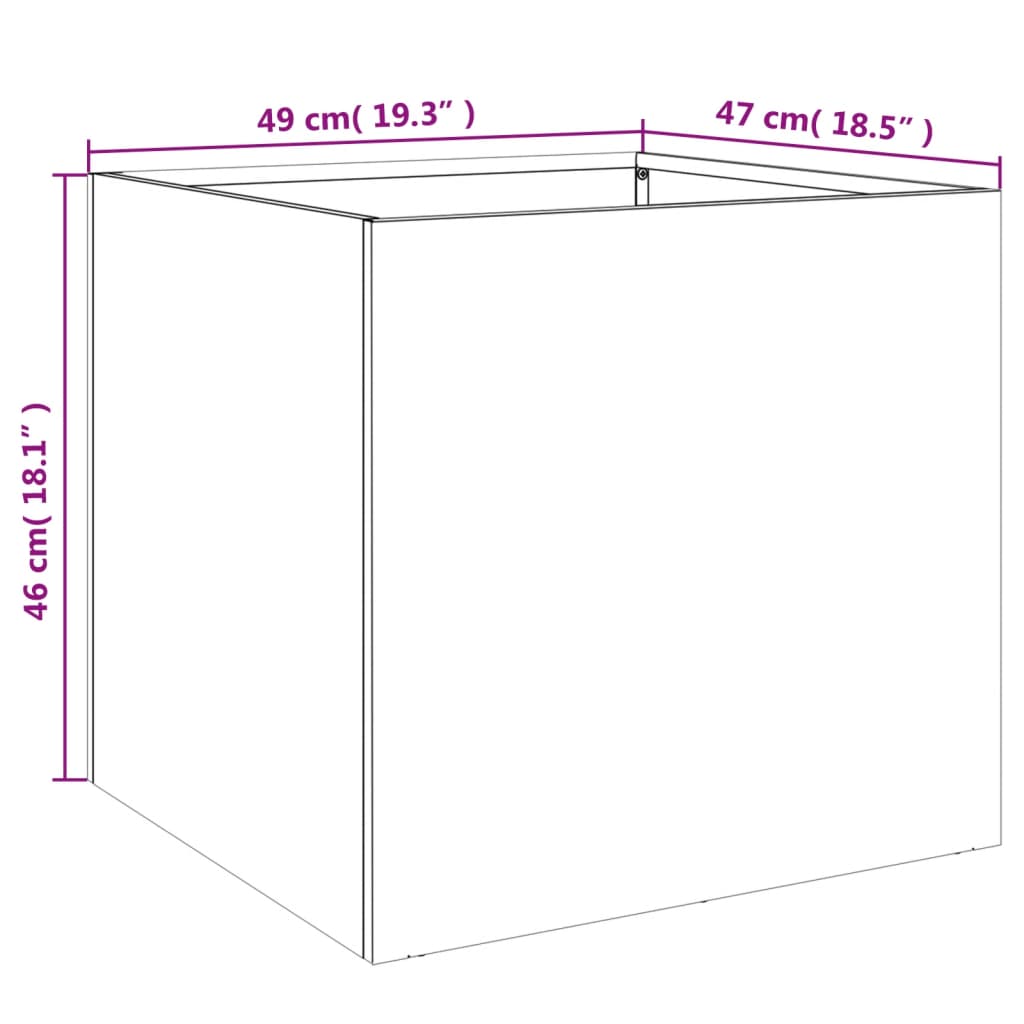 Planter Anthracite 19.3"x18.5"x18.1" Steel