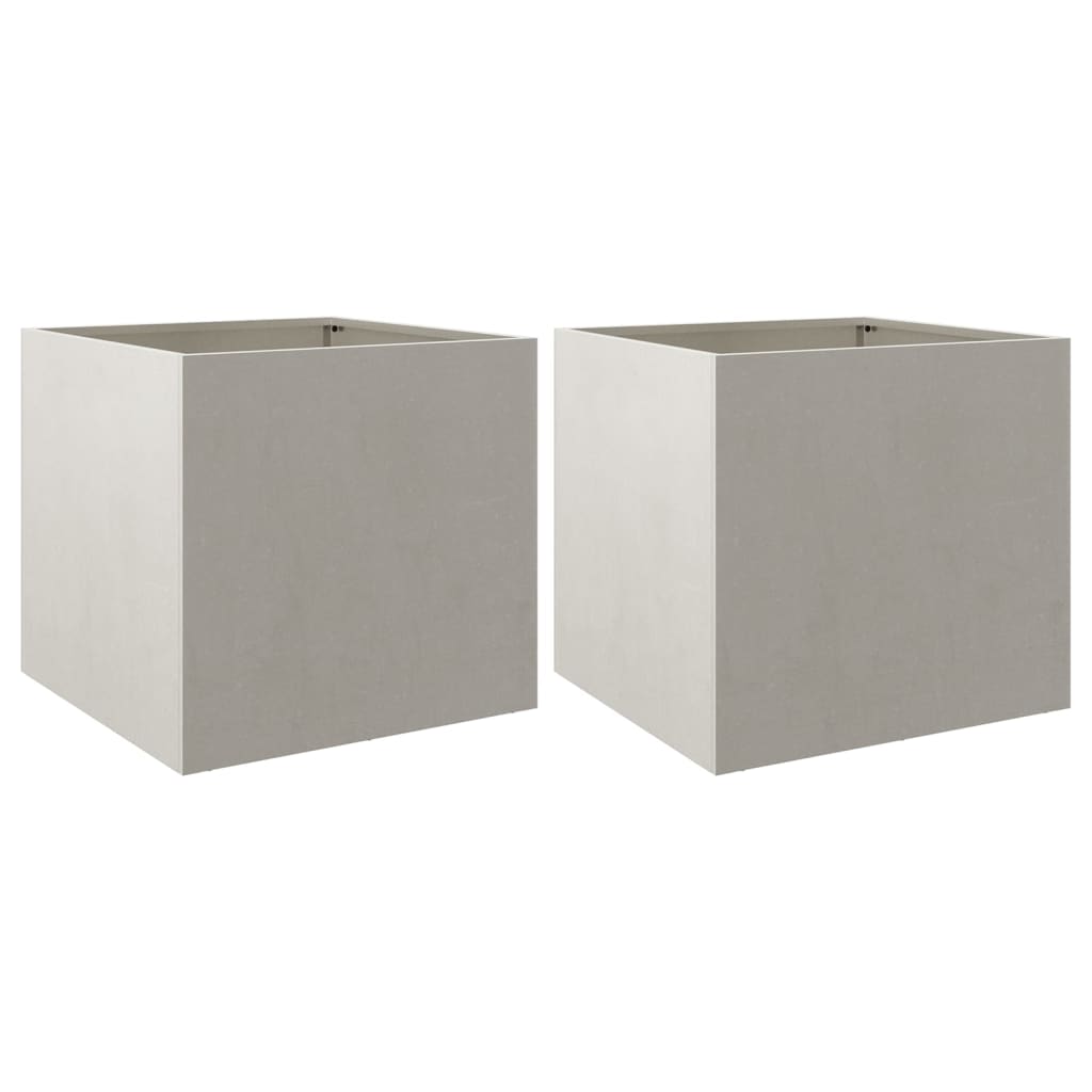 Planters 2 pcs Silver 19.3"x18.5"x18.1" Stainless Steel