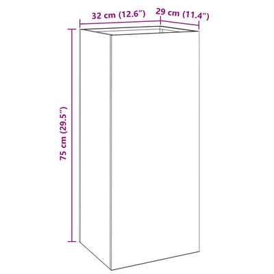 Planter Anthracite 12.6"x11.4"x29.5" Steel