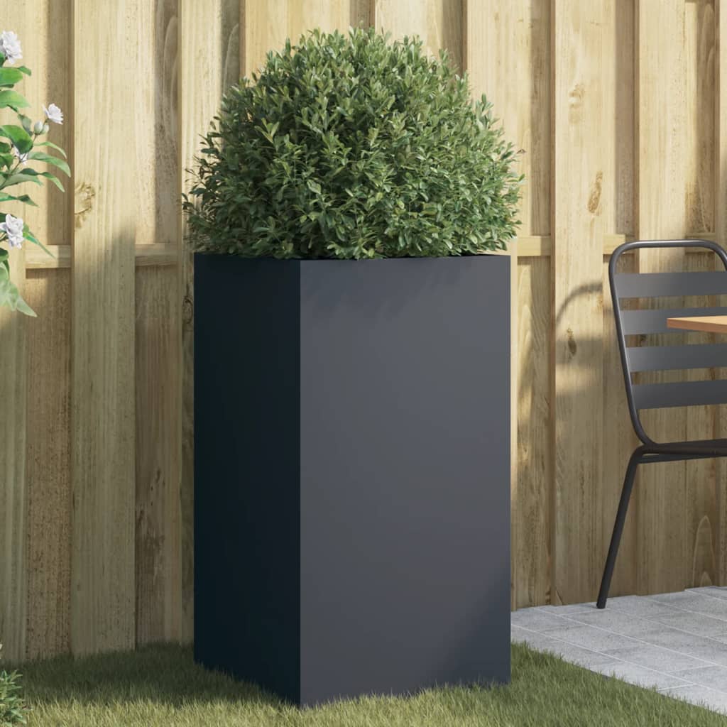 Planter Anthracite 16.5"x15"x29.5" Steel