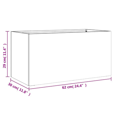 Planter Silver 24.4"x11.8"x11.4" Stainless Steel