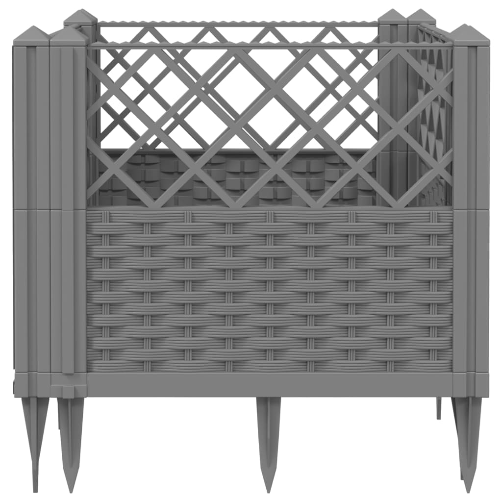 Garden Planter with Pegs Light Gray 17.1"x17.1"x17.1" PP