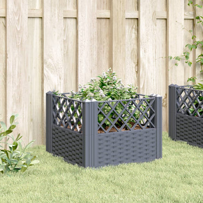 Garden Planter with Pegs Blue Gray 17.1"x17.1"x17.1" PP