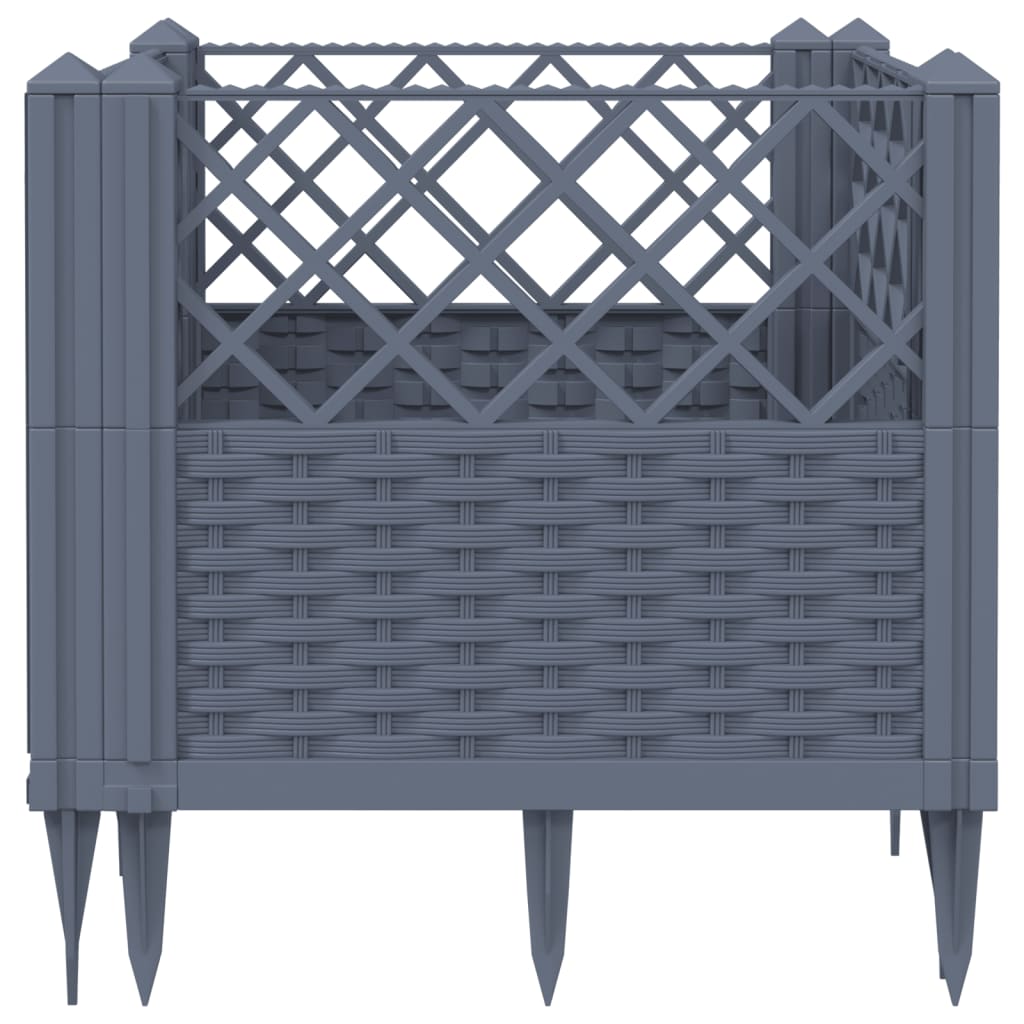 Garden Planter with Pegs Blue Gray 17.1"x17.1"x17.1" PP