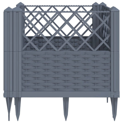 Garden Planter with Pegs Blue Gray 17.1"x17.1"x17.1" PP