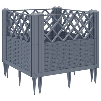 Garden Planter with Pegs Blue Gray 17.1"x17.1"x17.1" PP