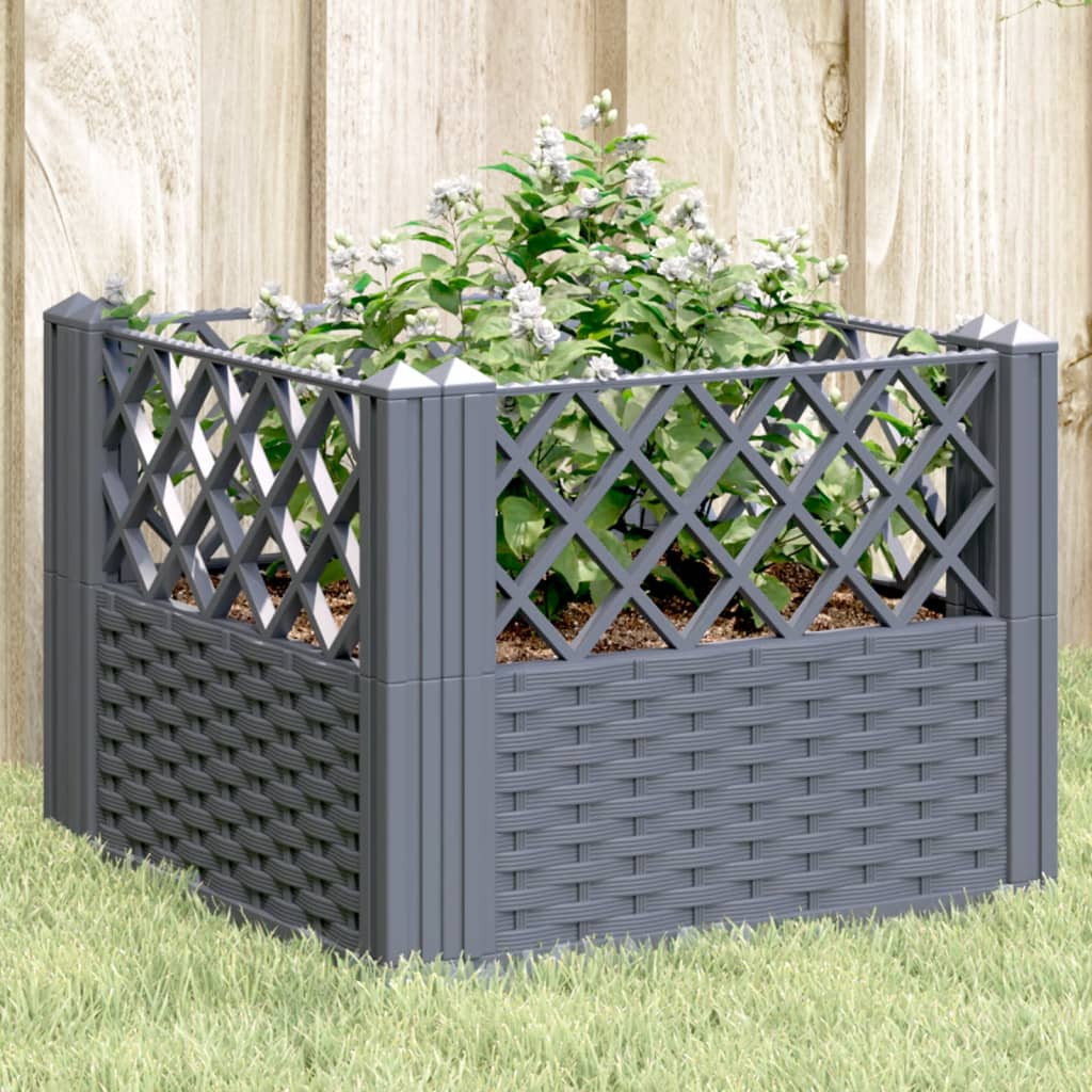 Garden Planter with Pegs Blue Gray 17.1"x17.1"x17.1" PP