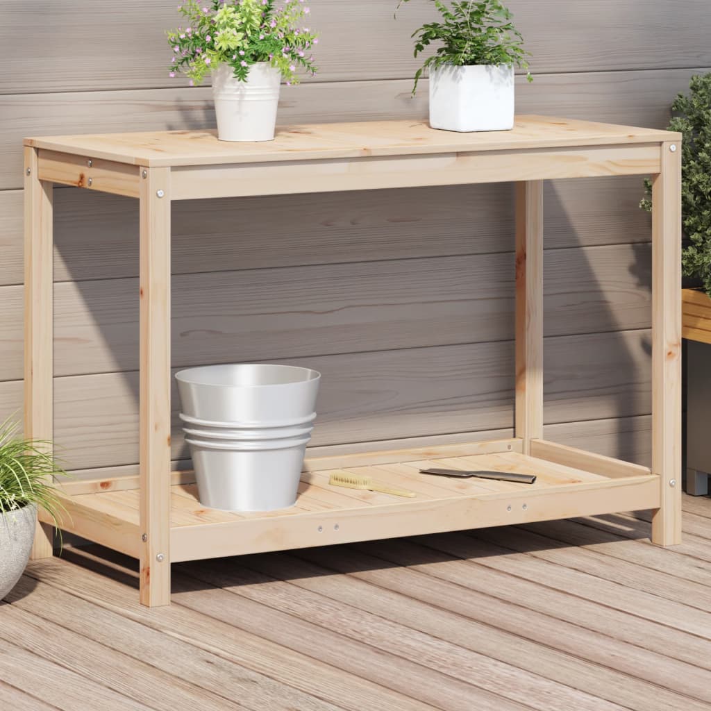 Potting Table Natural Pine Solid Pine Wood Potting Table