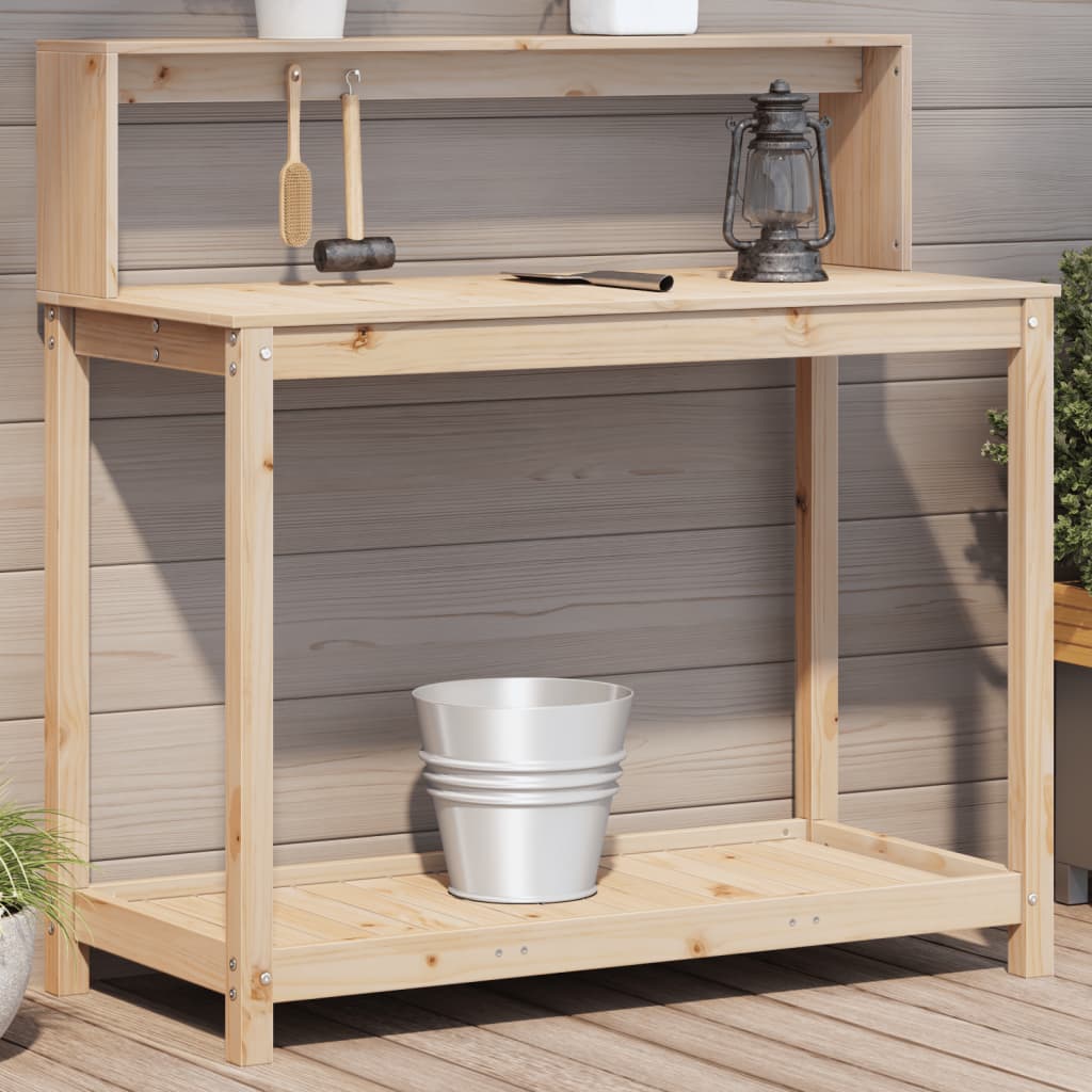 Potting Table Natural Pine Solid pine wood Large Potting Table