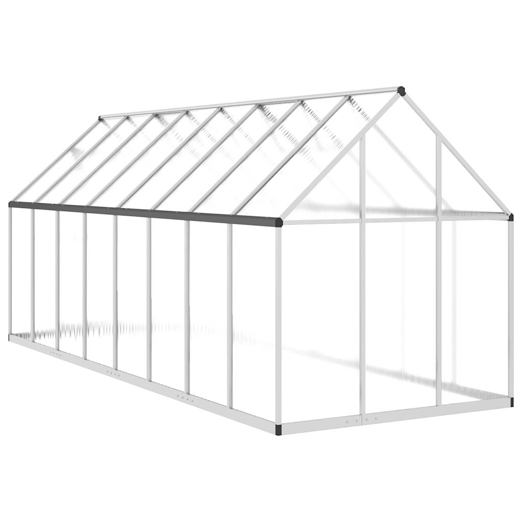Greenhouse Silver and transparent Aluminum and polycarbonate Large