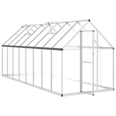Greenhouse Silver and transparent Aluminum and polycarbonate Large