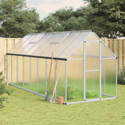 Greenhouse Silver and transparent Aluminum and polycarbonate Large