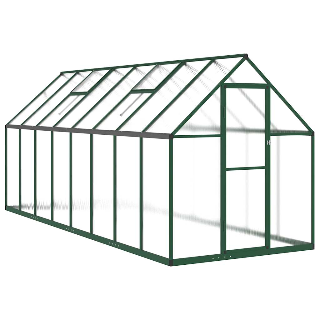 Greenhouse Green and transparent Aluminum and polycarbonate Large