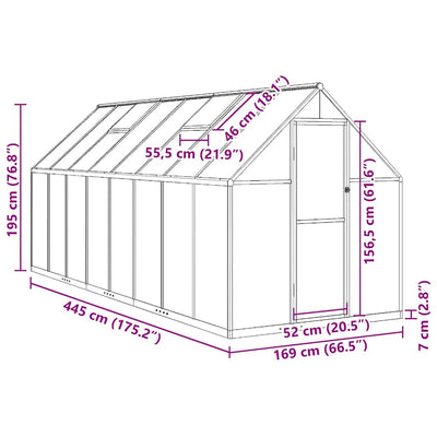 Greenhouse Anthracite and clear Aluminum, polycarbonate Large