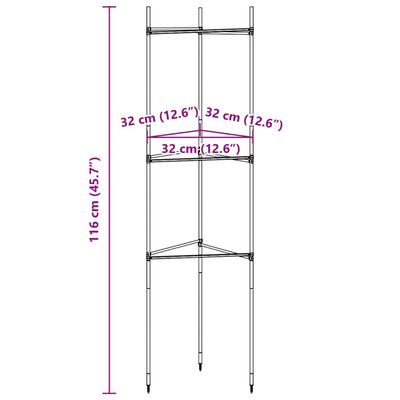 Tomato Cage Set of 2 Green Steel with PE coating, Polypropylene