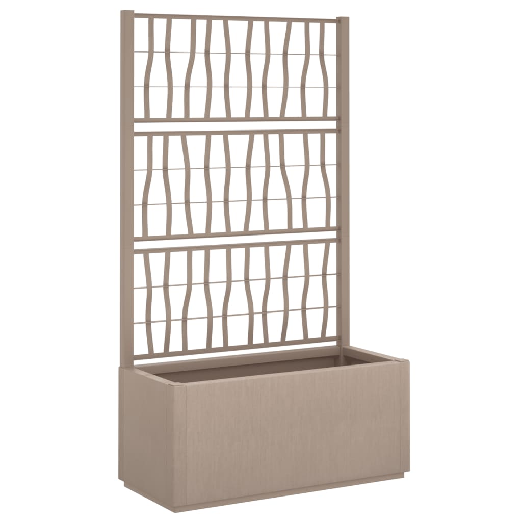 Garden Planter with Trellis Light Brown 31.5"x14.2"x55.1" PP